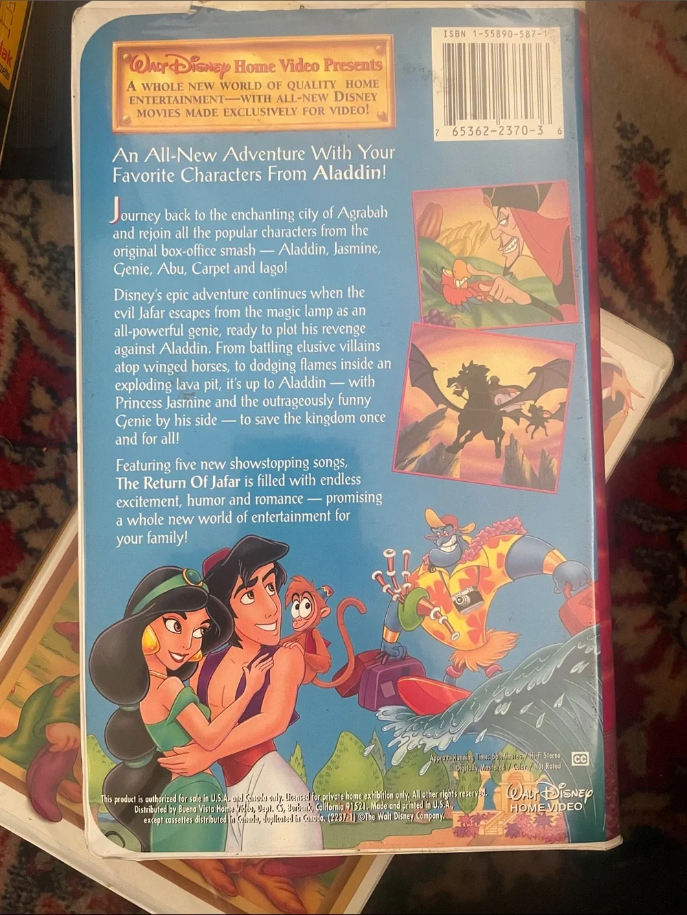Walt Disney The Return of Jafar VHS - Red Cover